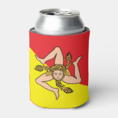 クーラーボックスとシチリア州旗，イタリア 缶クーラー (缶正面)