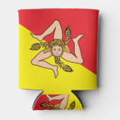 クーラーボックスとシチリア州旗，イタリア 缶クーラー (正面)