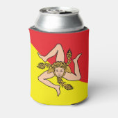 クーラーボックスとシチリア州旗，イタリア 缶クーラー (缶裏面)