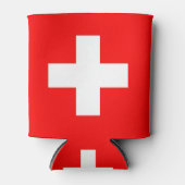 クーラーボックスとスイス国旗 缶クーラー (正面)