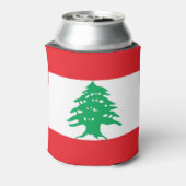 クーラーボックスとレバノン国旗 缶クーラー (缶裏面)