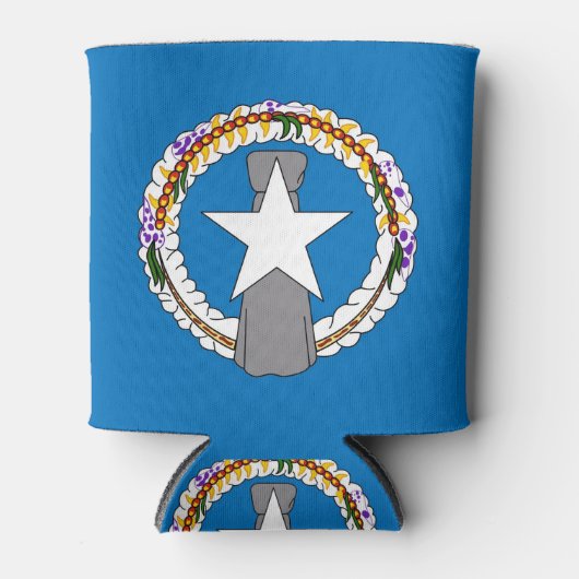 クーラーボックスと北マリアナ州旗。 缶クーラー (正面)