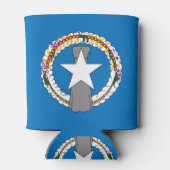 クーラーボックスと北マリアナ州旗。 缶クーラー (裏面)