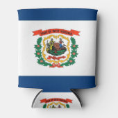 クーラーボックスと米国ウェストバージニア州州旗。 缶クーラー (正面)