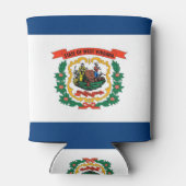 クーラーボックスと米国ウェストバージニア州州旗。 缶クーラー (裏面)