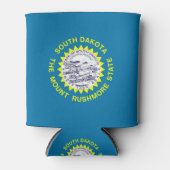 クーラーボックスと米国サウスダコタ州州旗。 缶クーラー (正面)