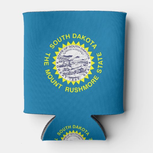 クーラーボックスと米国サウスダコタ州州旗。 缶クーラー (正面)