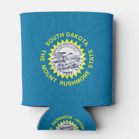 クーラーボックスと米国サウスダコタ州州旗。 缶クーラー (裏面)