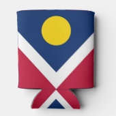 クーラーボックスと米国デンバーシティ国旗。 缶クーラー (裏面)