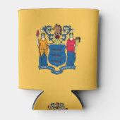 クーラーボックスと米国ニュージャージー州州旗。 缶クーラー (正面)