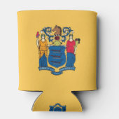 クーラーボックスと米国ニュージャージー州州旗。 缶クーラー (裏面)