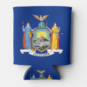 クーラーボックスと米国ニューヨーク州州旗。 缶クーラー (正面)