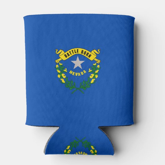 クーラーボックスと米国ネバダ州州旗。 缶クーラー (裏面)