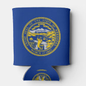 クーラーボックスと米国ネブラスカ州州旗。 缶クーラー (裏面)