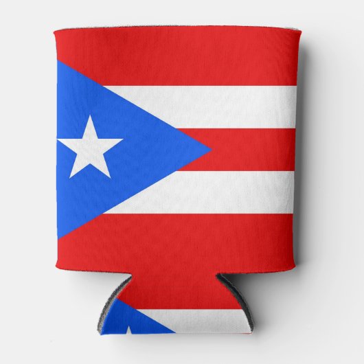 クーラーボックスと米国プエルトリコ国旗。 缶クーラー (正面)