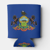 クーラーボックスと米国ペンシルバニア州旗。 缶クーラー (裏面)