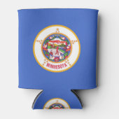 クーラーボックスと米国ミネソタ州州旗。 缶クーラー (正面)