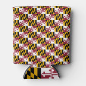 クーラーボックスと米国メリーランド州州の国旗。 缶クーラー (正面)