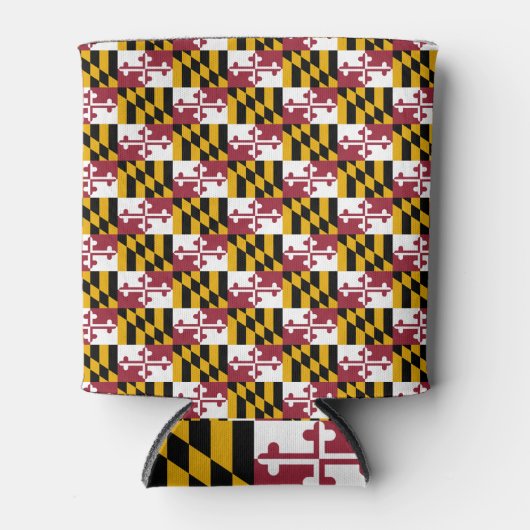 クーラーボックスと米国メリーランド州州の国旗。 缶クーラー (正面)