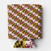 クーラーボックスと米国メリーランド州州の国旗。 缶クーラー (裏面)