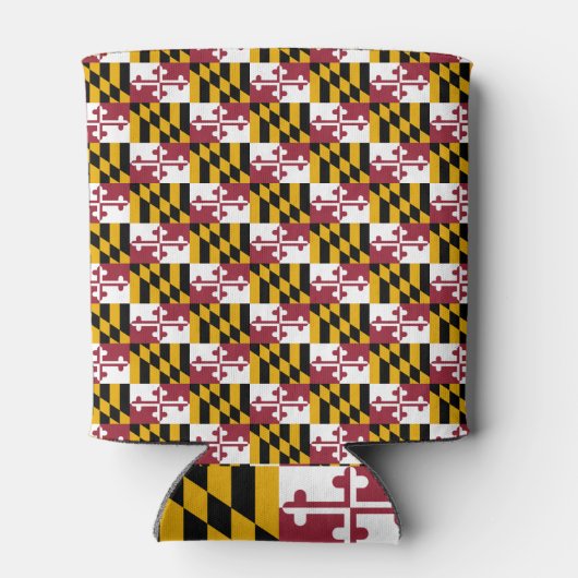 クーラーボックスと米国メリーランド州州の国旗。 缶クーラー (裏面)