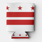 クーラーボックスと米国ワシントンDC州旗。 缶クーラー (正面)