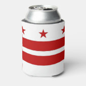 クーラーボックスと米国ワシントンDC州旗。 缶クーラー (缶裏面)