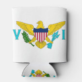 クーラーボックスと米国ヴァージン諸島国旗。 缶クーラー (裏面)