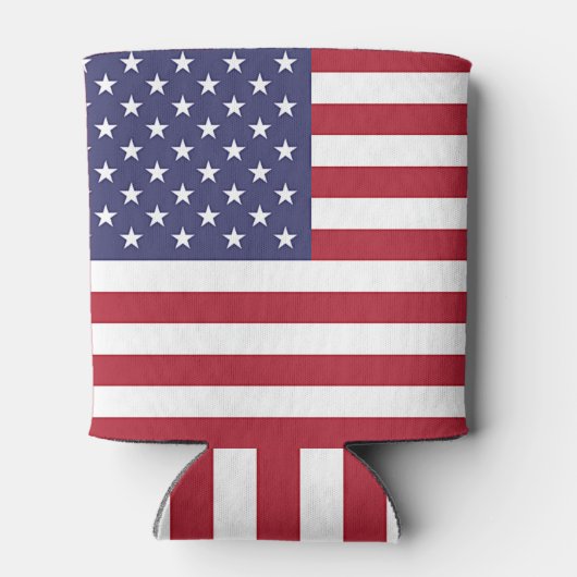 クーラーボックスと米国国旗。 缶クーラー (裏面)