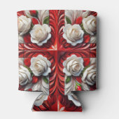 クーラーボックスと英語バラデザイン 缶クーラー (裏面)