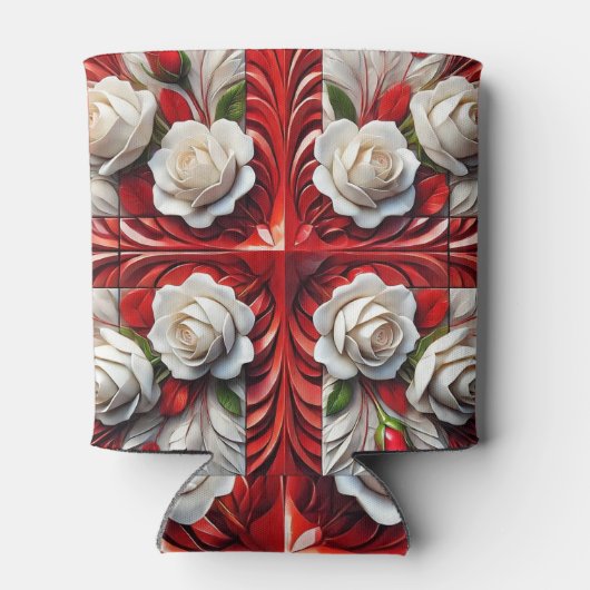 クーラーボックスと英語バラデザイン 缶クーラー (裏面)