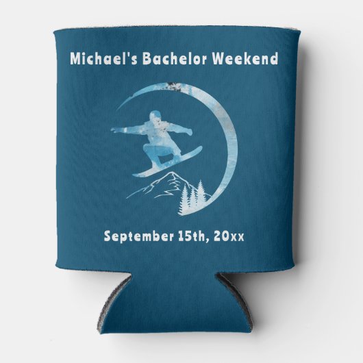 クーラーボックスパーソナライズされた学士号スノーボードウィークエンド 缶クーラー (正面)