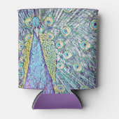 クーラーボックス付きターコイズ孔雀デザイン 缶クーラー (正面)