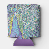 クーラーボックス付きターコイズ孔雀デザイン 缶クーラー (裏面)