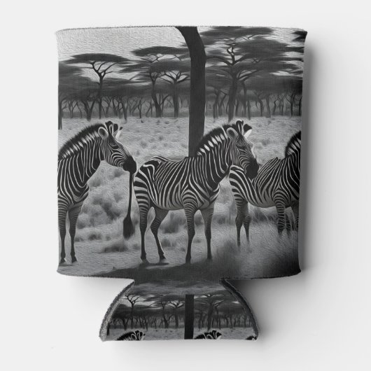 クーラーボックス、アフリカのゼブラ絵を描ス油 缶クーラー (正面)