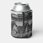 クーラーボックス、アフリカのゼブラ絵を描ス油 缶クーラー (缶裏面)