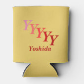 クーラーボックス-イニシャル付きの名前（赤2） 缶クーラー (正面)