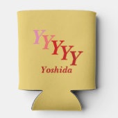 クーラーボックス-イニシャル付きの名前（赤2） 缶クーラー (裏面)