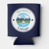 クーラーボックス-コテージ- パーソナライズされた – 名前の追加 缶クーラー (正面)