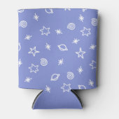 クーラーボックス ブルー スペース 落書き 星 惑星 缶クーラー (正面)