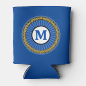 クーラーボックス – 青 – -パーソナライズされたイニシャルの追加 缶クーラー (正面)