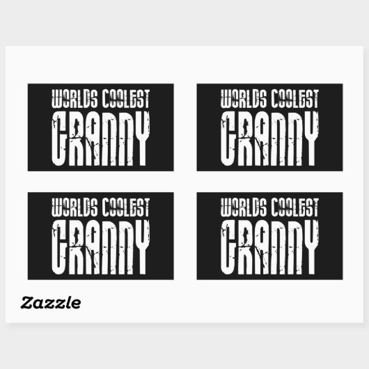 クールおばあちゃん：世界おばあちゃんクールさん 長方形シール (シート)