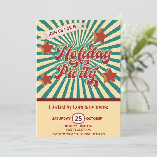 クールおもしろいうれし企業のいタイポグラフィ 招待状 (スタンド正面)