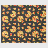 クールおもしろいのピザと薄切り模様 ラッピングペーパー (フラット)