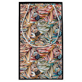 クールおもしろいカラフルゼブラ印刷抽象芸術 スモールペーパーバッグ (裏面)