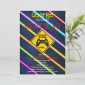 クールおもしろいゲーム少年の誕生日パーティー 招待状 (スタンド正面)