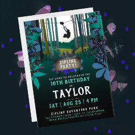 クールおもしろいジプリンターコイズ自然パーティーアドベンチャー 招待状