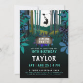 クールおもしろいジプリンターコイズ自然パーティーアドベンチャー 招待状 (正面)