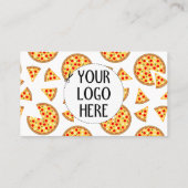 クールおもしろいピザとスライスのパターン白あなたのロゴ ロイヤリティカード (裏面)