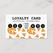 クールおもしろいピザとスライスのパターン白あなたのロゴ ロイヤリティカード (正面)